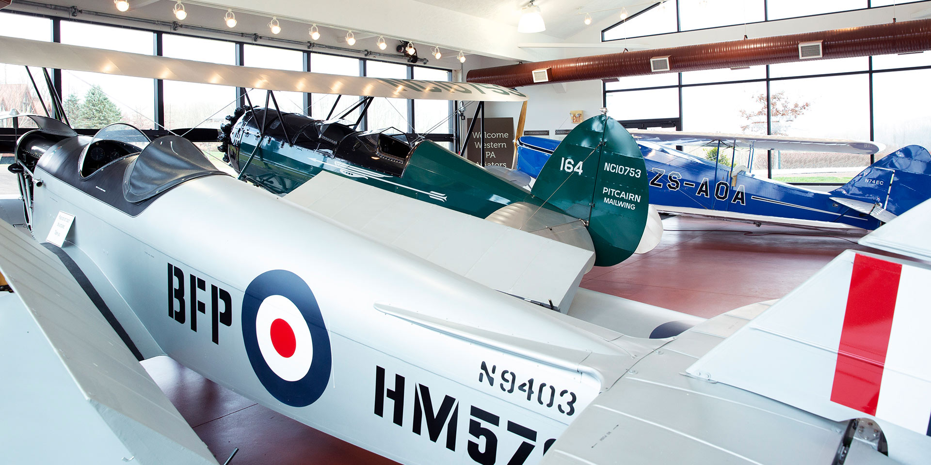 indoor collection of old planes