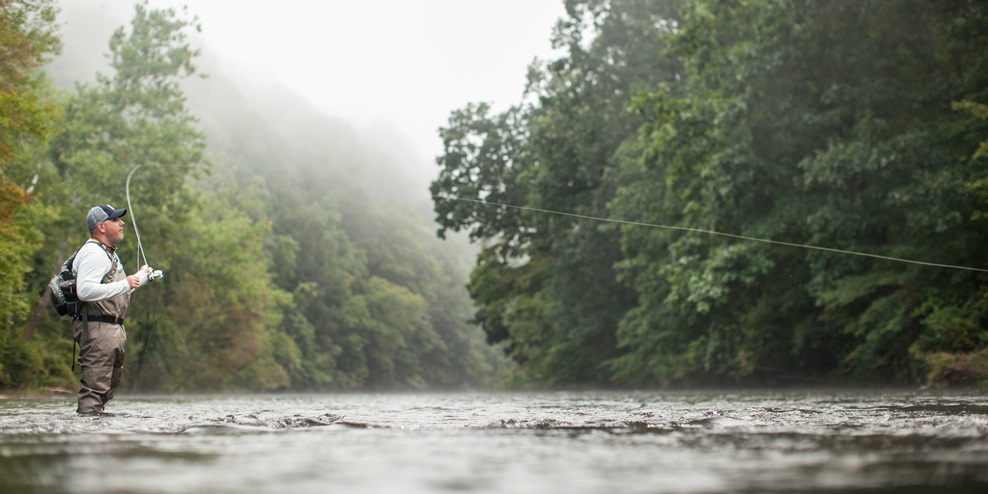 Fly fishing in a PA stream