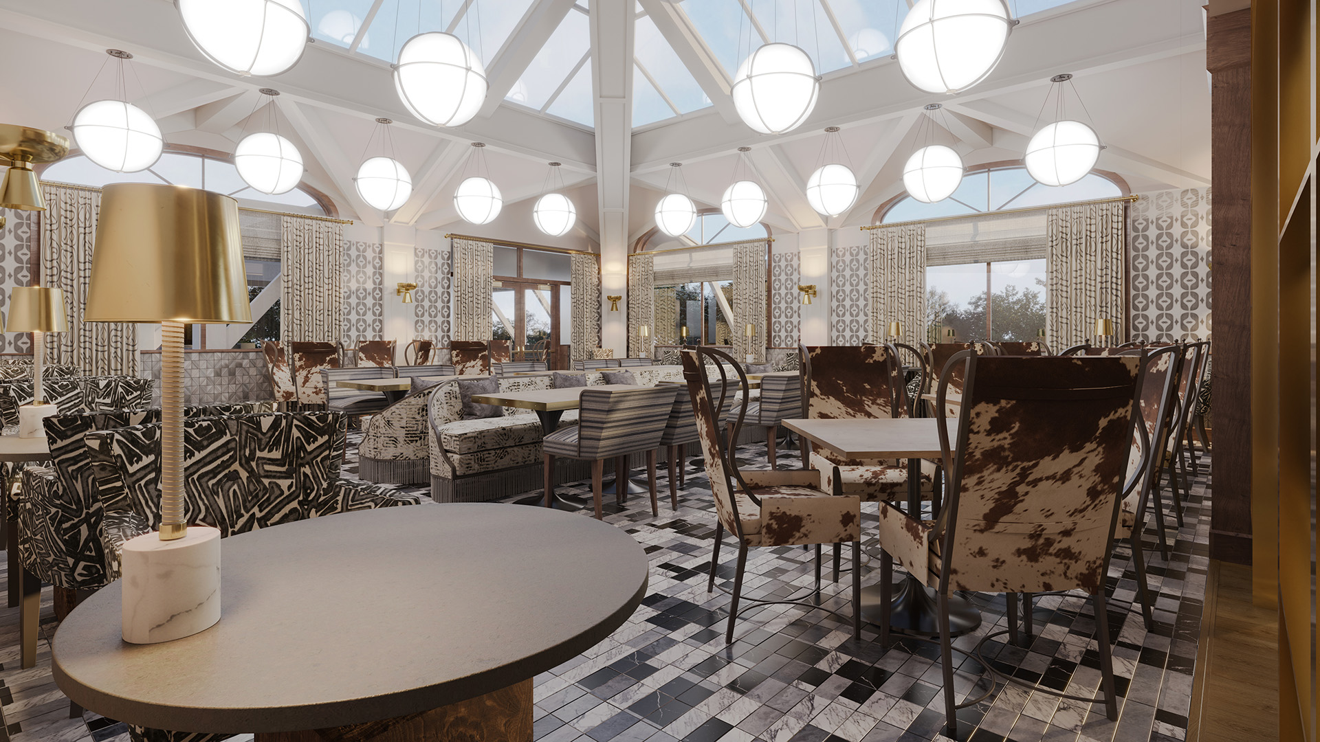 Rendering of seating area