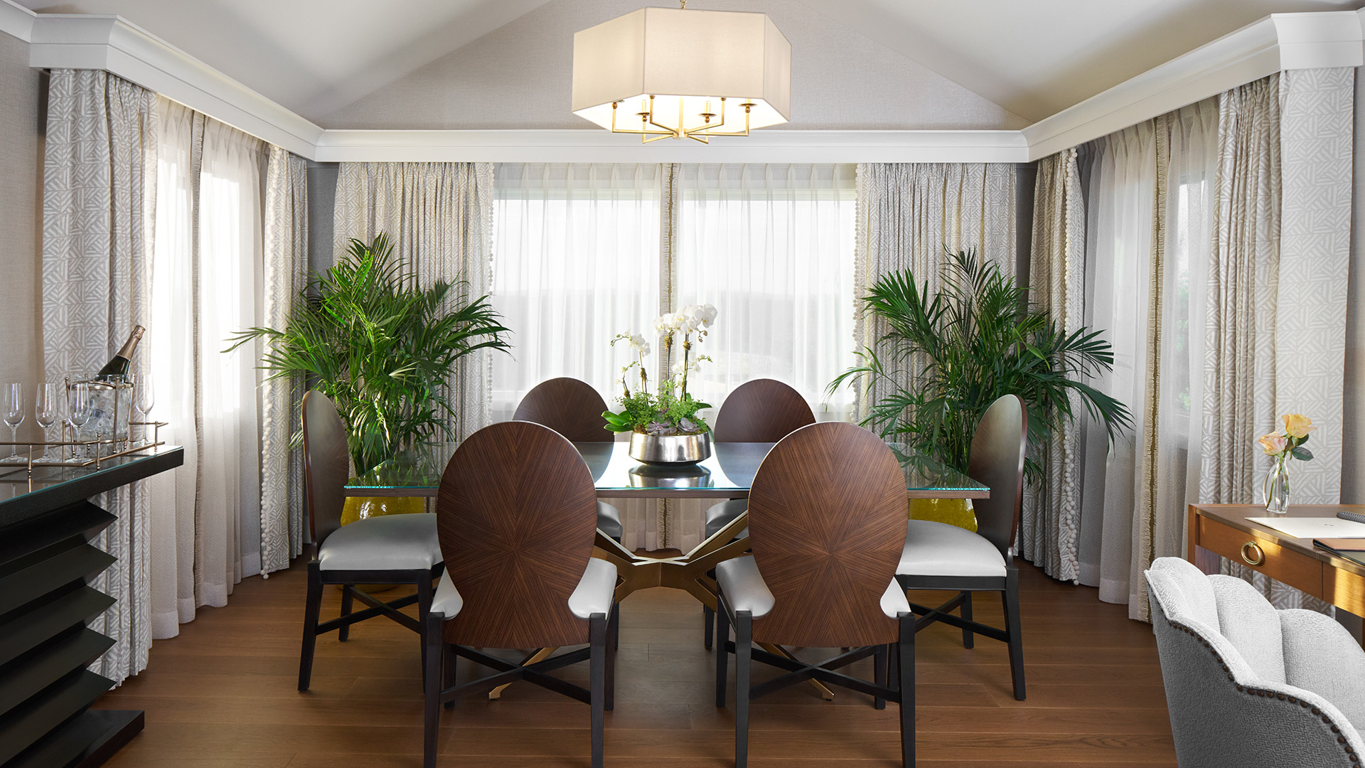 dining table in a suite