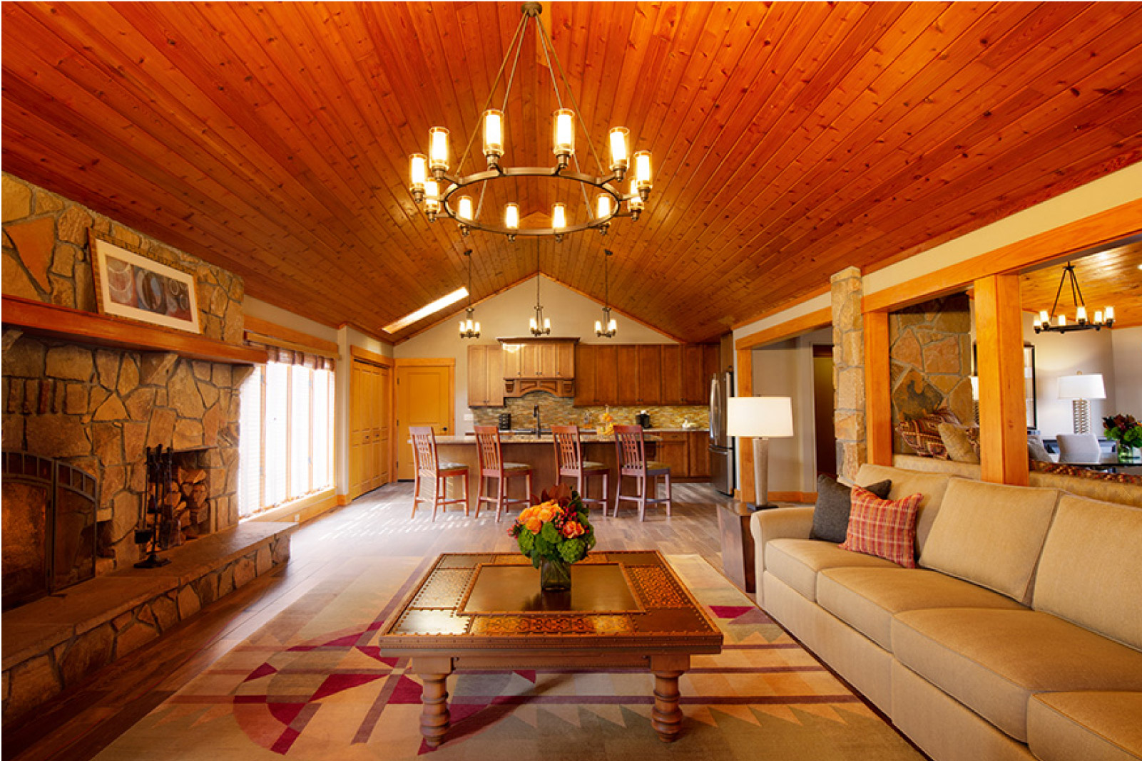 Wooden finishing in the living room