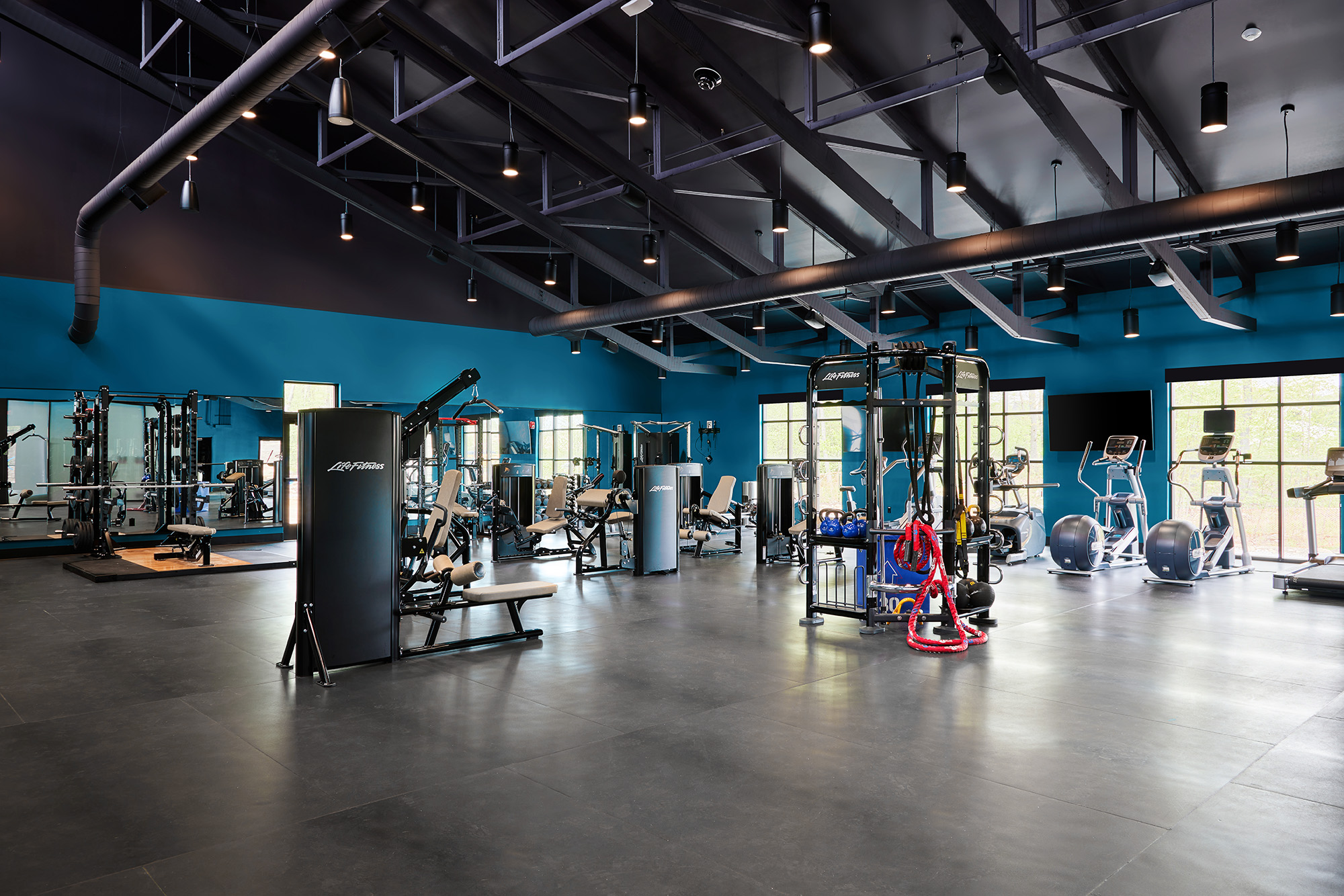 wide shot of a gym