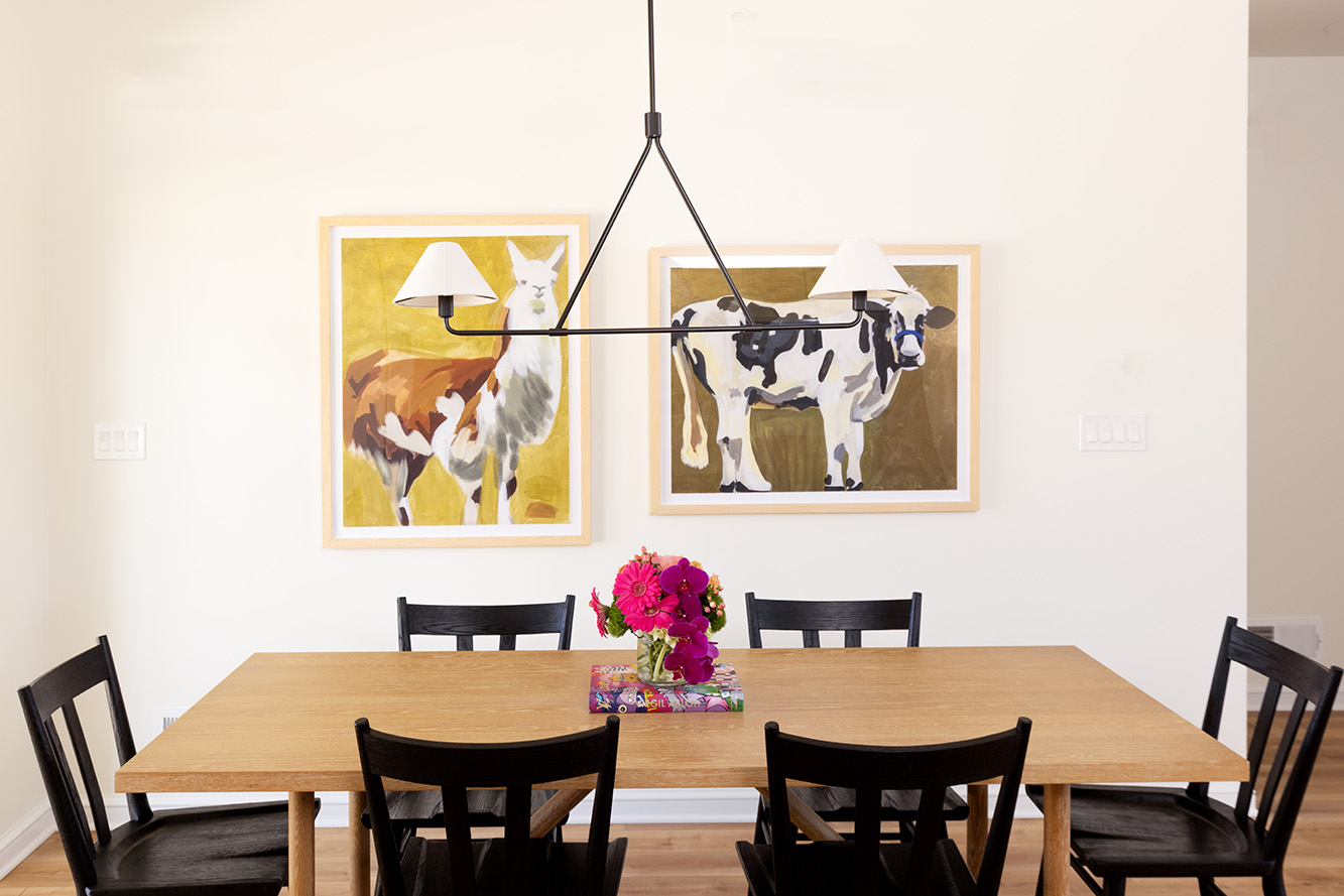 Kitchen with a rectangular table